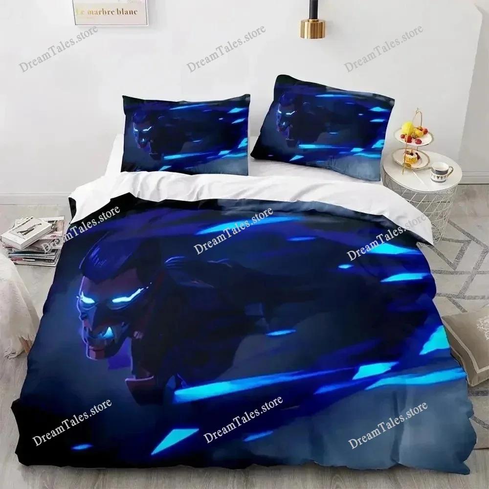 Игровой комплект постельного белья Valorant Neon для мальчиков и девочек, размер Twin, Queen, пододеяльник, наволочка, постель, дети, взрослые, модный домашний текстильextile741