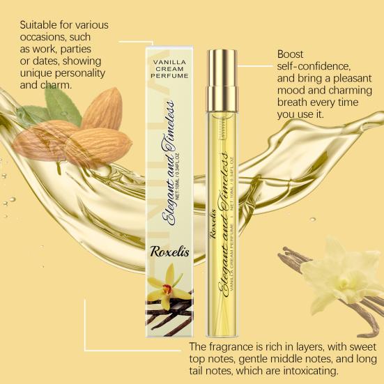 Vanilla Cream Pheromone Perfume Spray 10ml Long Lasting Fragrance Oil Mist for Men And Women Elegant Scent for Office Date