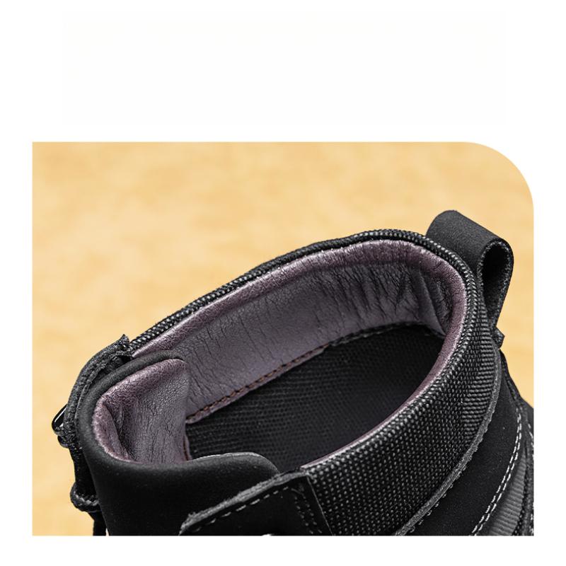 Ретро мужские ботильоны Водонепроницаемые повседневные кожаные ботинки Высокие ботинки для мужчин Нескользящие рабочие ботинки