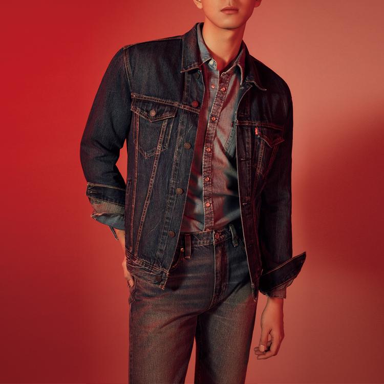 Levis свободная повседневная джинсовая куртка мужские куртки темно-синие 72334-0352