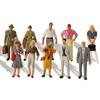 10-Piece 1:43 Diorama Collection Human Figures, O-Gauge Painted Figures for Railway Models, Building Models, and Dioramas, P43 (P4304)
