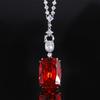 Jewelry Copper Bottom Gold-Plated Imitation Colored Treasure Generous Diamond Luxury Pendant Necklace 20 * 28