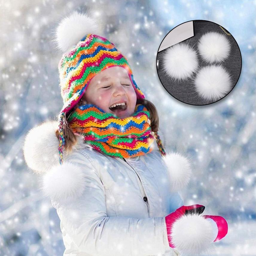 1 шт. Шапка с помпоном из искусственного меха, шарик, меховой шарик, сделай сам, ручная работа, помпоны для рукоделия, красочный искусственный помпон с резинкой, аксессуары для шляпы