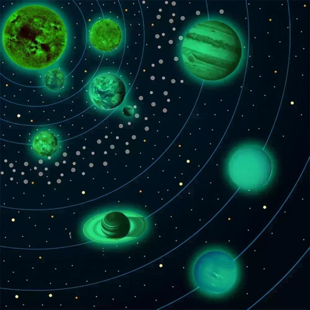 Room Wall Stickers Decor Solar System Accessories DIY Glow In The Dark Home Mouldproof Mural PVC Supply Useful