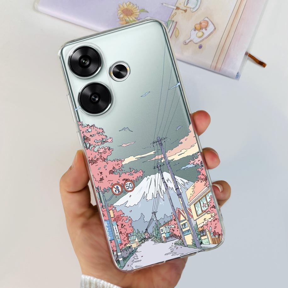 For Xiaomi Poco F6 Case Popular Butterfly Flower Soft Clear Silicone TPU Back Cover For Xiaomi Poco F6 5G F 6 PocoF6 Phone Cases