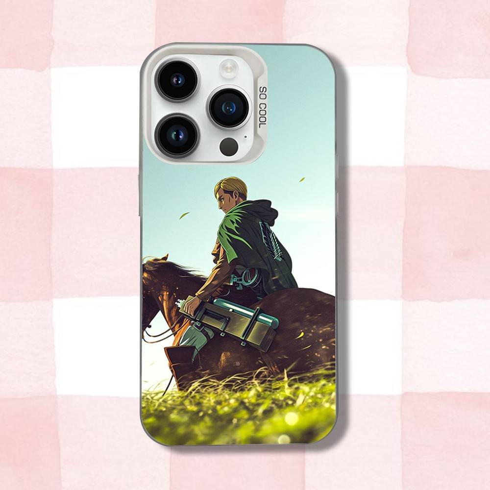 Чехол для телефона Anime E-Erwin S-Smiths для iPhone 16,15,14,13,12,11,Pro,XS,Max,Plus,Mini,SE Белый Конфетный Матовый Ударопрочный Чехол