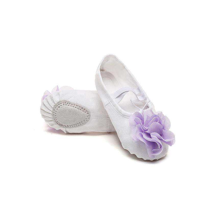 Adult Children's Dance Shoes Men's and Women's Ballet Soft Sole Practice Shoes Form Class Yoga Shoes Flower Cat Claw Dancing Shoes