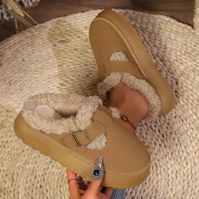 Женские сапоги, модные новые 2025, осенне-зимние, теплые хлопковые тапочки с толстой подошвой и платформой, женские уличные прогулочные туфли