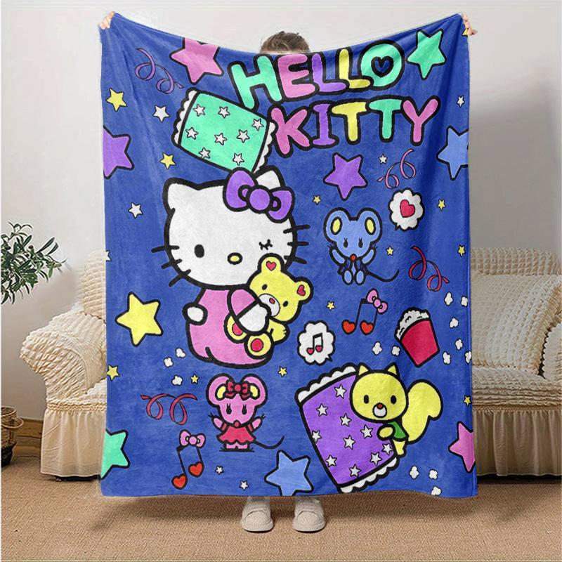 1pc Hello Kitty and Friends Blanket Soft Warm Bedding Throw Coverlet for Room Decor, Living Room, Travel, Camping, Car Blankets, Beach, Office Naps, G