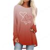 2025 Love Heart 3D Print Long Sleeve T Shirt Women Fashion Crewneck Long Tunic Tops Women T Shirt T Shirt Feminino