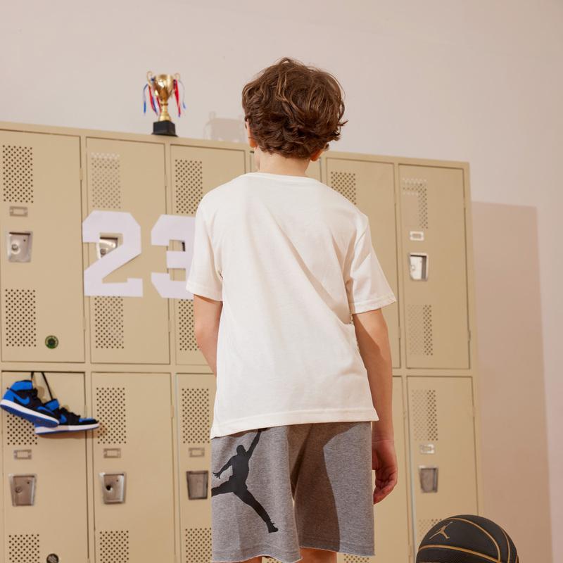 Jordan Удобная мягкая легкая дышащая футболка с коротким рукавом для детей, топы из хлопка-сладости JD2332004GS-001