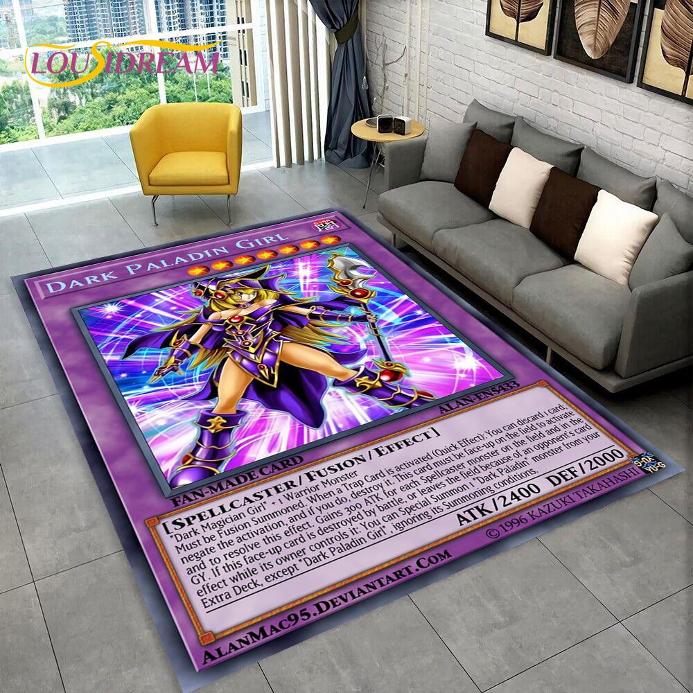 Monster Gold Card Cartoon Yu-Gi-Oh Anime Blue Eyes Dragon Game Carpet Rug for Bedroom Living Room Home Sofa Decoration, Коврик для пола