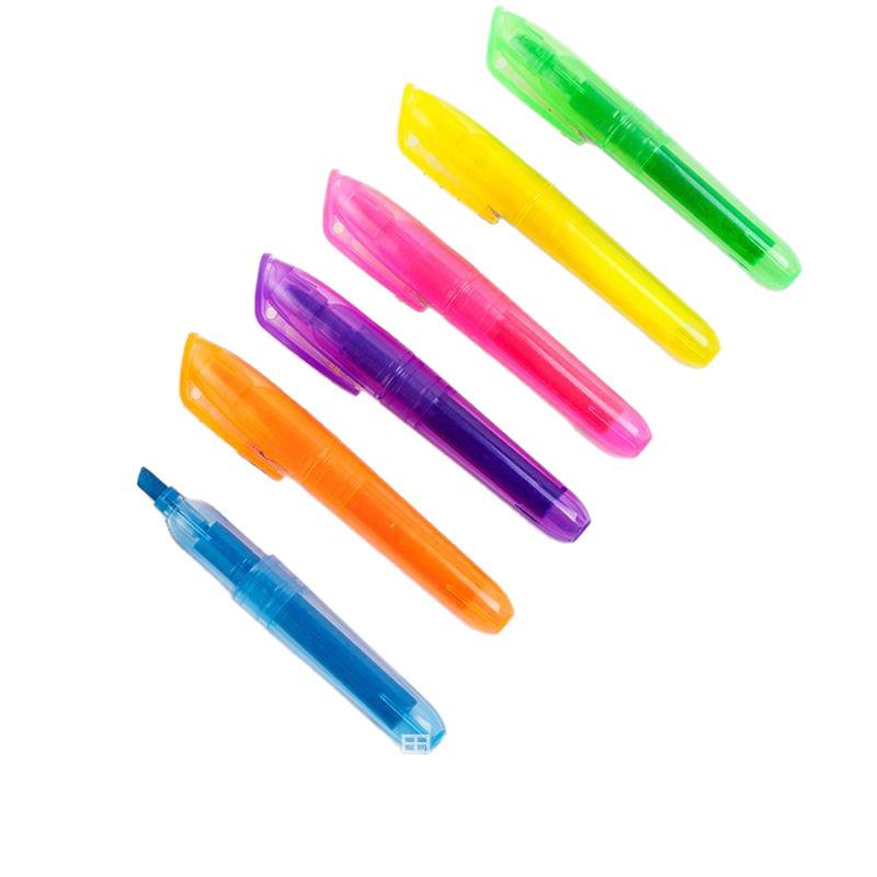 Fluorescent Marker Pen for Highlighting, Doodling, and Line Marking - Single-Headed, Multicolored