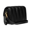 Coach Studio 23 Solid Color Minimalist Quilted C Buckle Flap Leather Messenger Bag Women bags Black C7725-B4BK