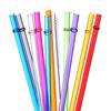 30 Reusable Rainbow Hard Plastic Straws with Cleaning Brush, Random Colors, Perfect for Parties