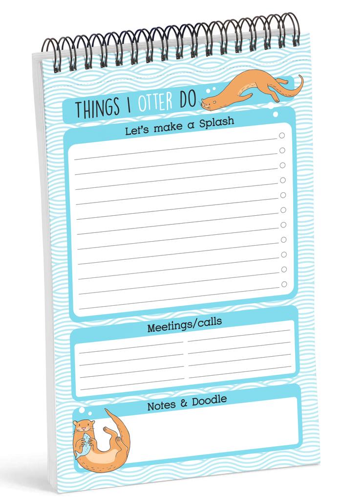 Inkdotpot Блокнот для списка дел – 6” X 9” Бумажная канцелярия, Вещи, которые мне нужно сделать, Спиральный блокнот, Ежедневный контрольный список-(50 листов)