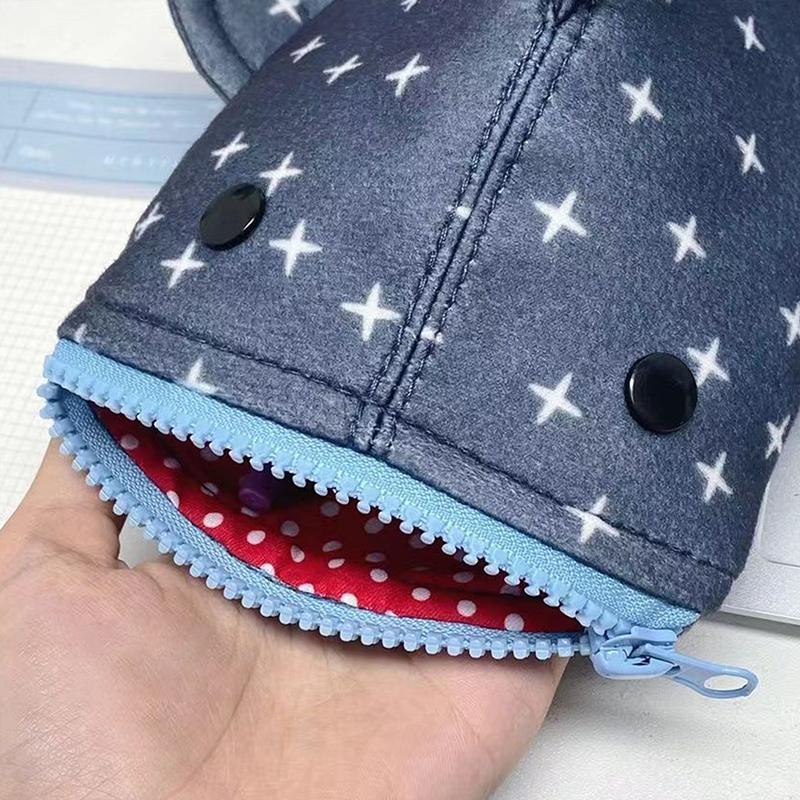 1Pc Creative Shark Star Pencil Case Cute Funny Shark Mouth Zipper Pencil Pouch Shark Stationery Storage Bag Gifts Organizer
