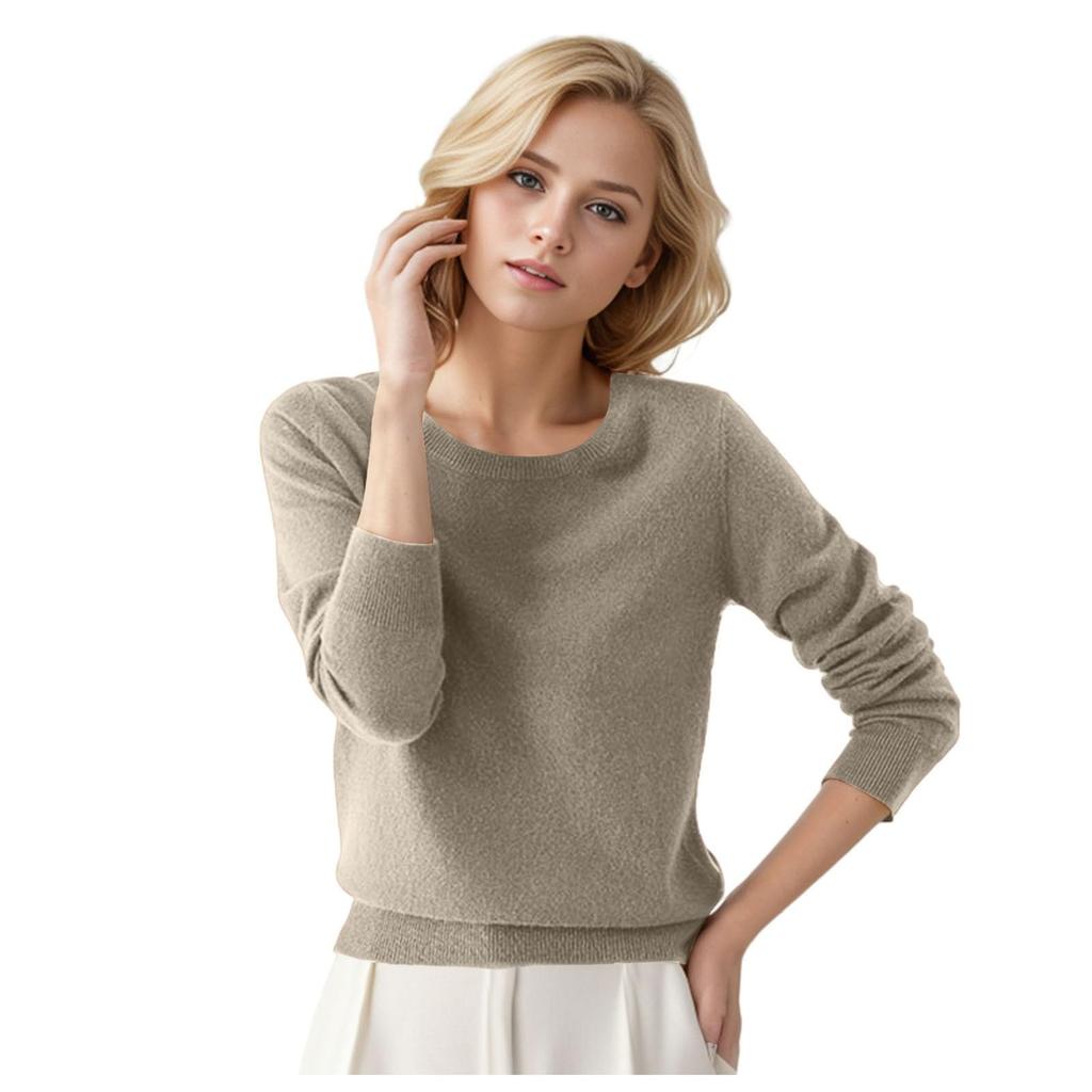 Pullover Sweaters For Women Round-neck Classic Long Sleeve Breathable Loose Soft Cozy Knitted Sweater Tops