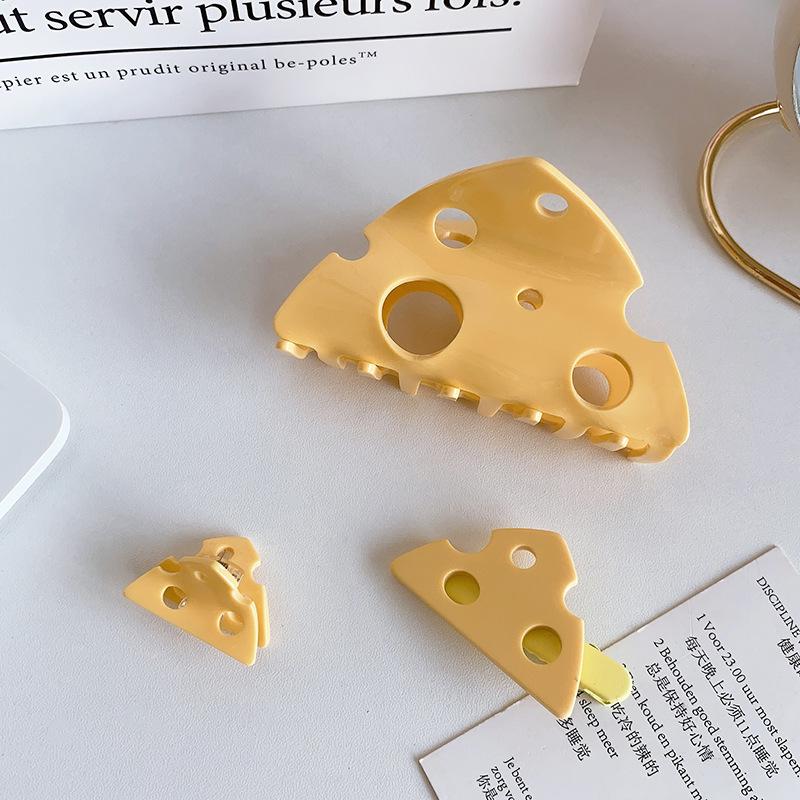 Забавная заколка для сыра, креативная пластина, заколка для волос в форме акулы, когти для волос для девочек, треугольная полая заколка для волос, украшение для волос