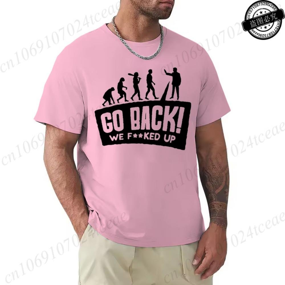 Evolution Themed Humor Print Men's T-Shirt Clothing Oversized Humorous Graphic Tee Shirts for Women Tops Tees Hip Hop Streetwear