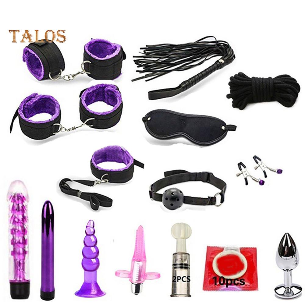 TBH Plush Handcuffs Restraints Bondage Condom Dildo Choker Couples Sex Tool Set
