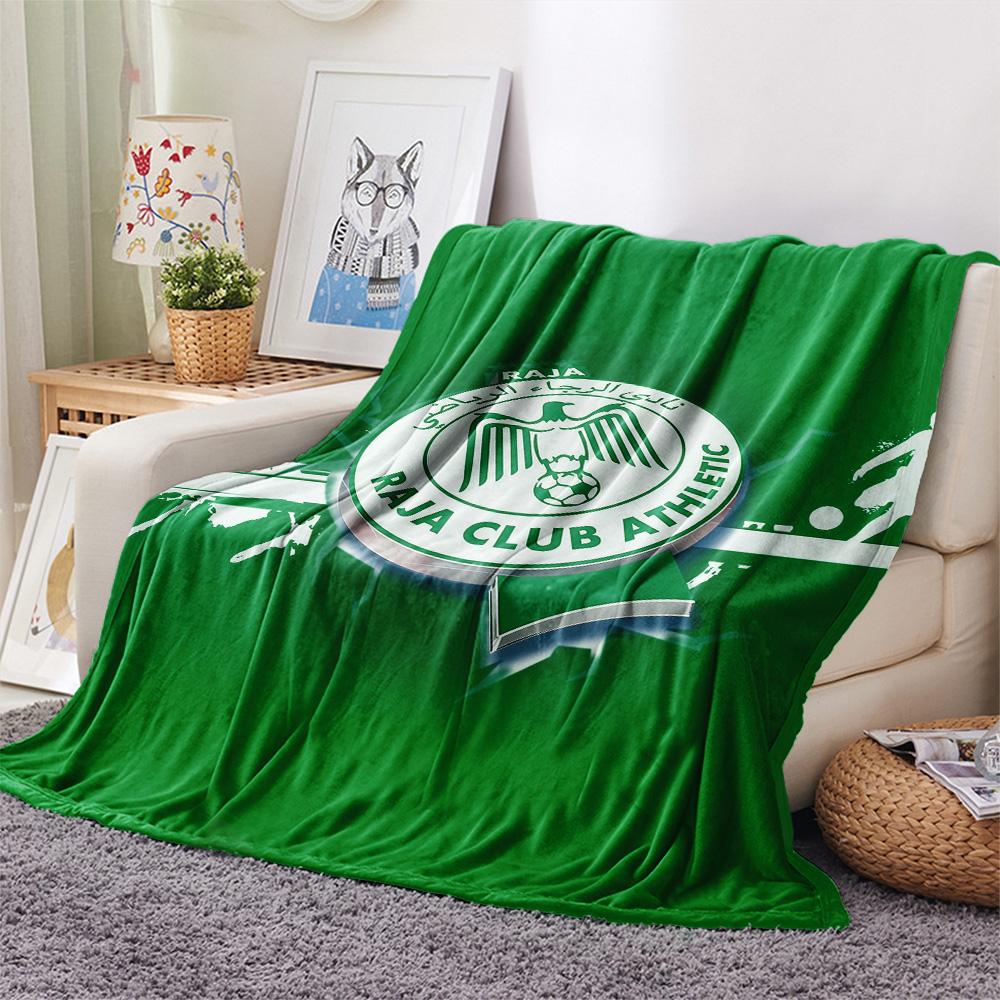 Rajakasablanca Sports Club Print Flannel Blanket, High quality Comfortable for All Seasons, Home Decor, Warmth and Comfort