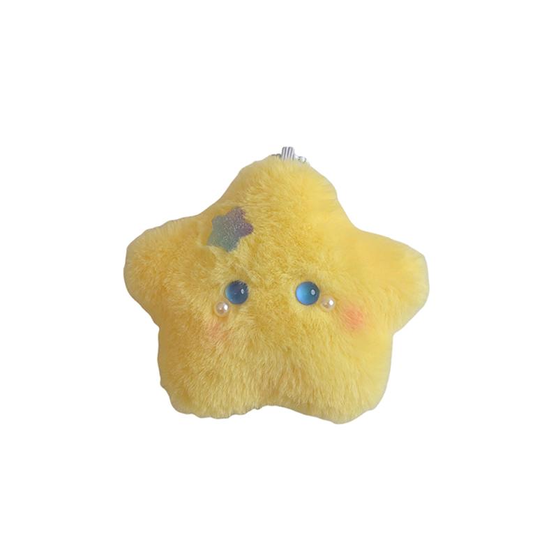 Cartoon Plush Star Squeak Keychain Pendant Cute Star Plush Figure Pendant Exquisite Backpack Decoration Accessories Gifts