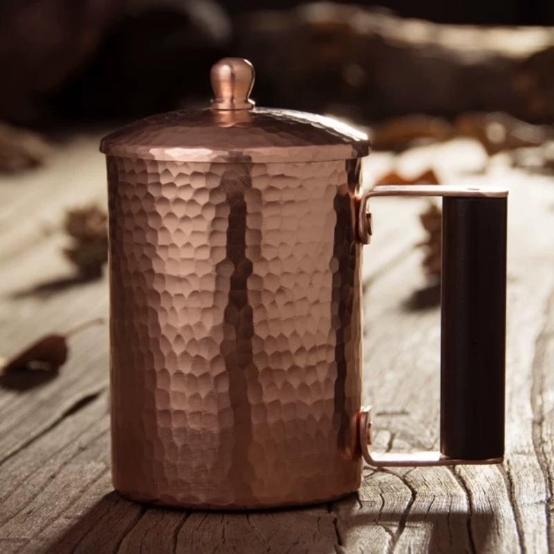Винтажная Медная Кружка для Кофе Ручной Работы Moscow Mule Портативная 450 мл Кружка для Чая Посуда для Горячей и Холодной Воды Чашка Кухня Ресторан