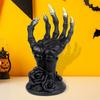 Держатель для ювелирных изделий в готическом стиле Держатель для ювелирных изделий в форме руки с основанием в виде розы Многофункциональная подставка для украшений Орнамент для колец Серьг Ожерелья