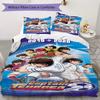 Captain Tsubasa Anime Print Pattern Bedding,Quilt Set Quilt Cover Pillowcase Home Birthday Gift (1*duvet cover+2*pillowcase,without core)XSJT0917568