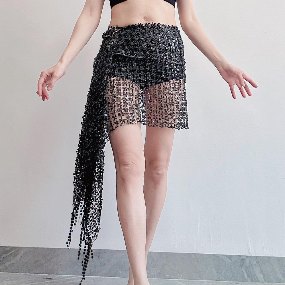 Бахрома Шарф для танца живота Ажурные костюмы для танца живота Тренировочный пояс для танца живота Индийский танец