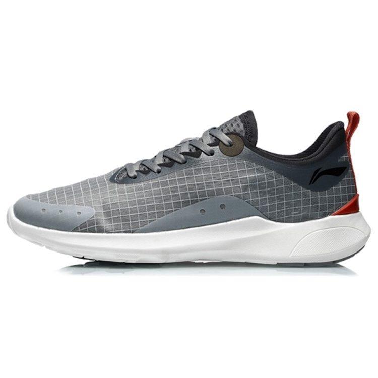 Li Ning Амортизирующие Нескользящие Износостойкие Легкие Низкие Беговые Кроссовки Мужские Каменно-серые ARBR001-2