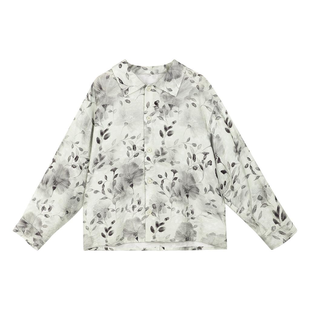 LUSON Children's Summer National Style Flower Material Shirt