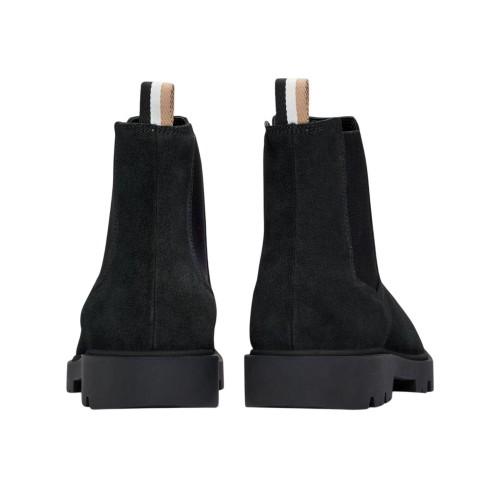Boss Mens Signature Stripe Suede Taped Chelsea Boots