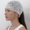 Hollow-out Elastic Hair Wrap Spring Summer Lace Hairband Cap Elegant Mesh Lace Headband  for Women