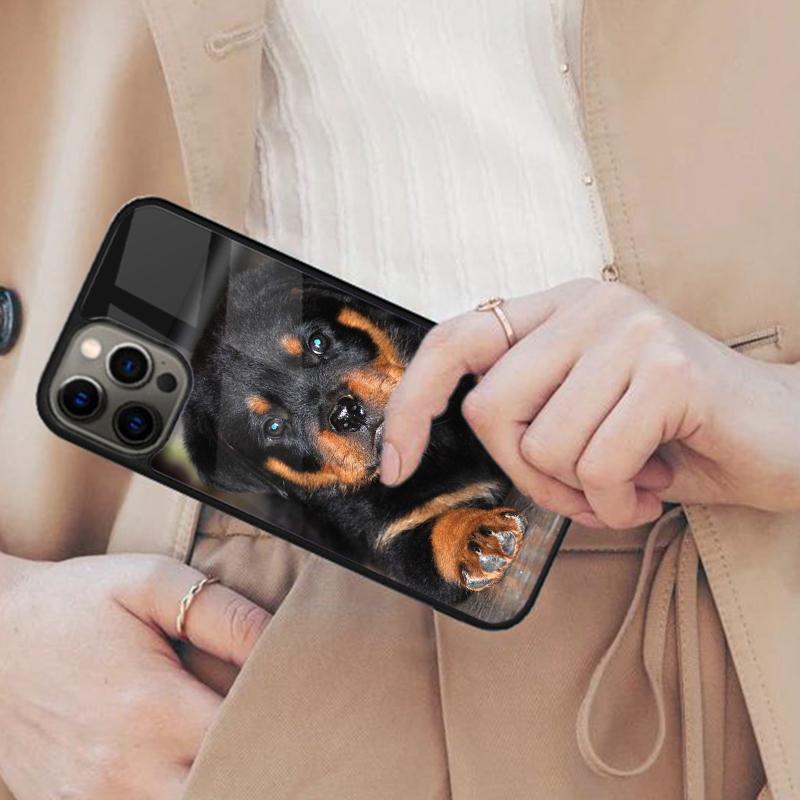 Мультяшный пес Ротвейлер Магнитный чехол для телефона ДЛЯ APPLE iPhone 17 Air 16 14 13 12 Pro Max 15 Plus Беспроводная зарядка MagSafe Обложка