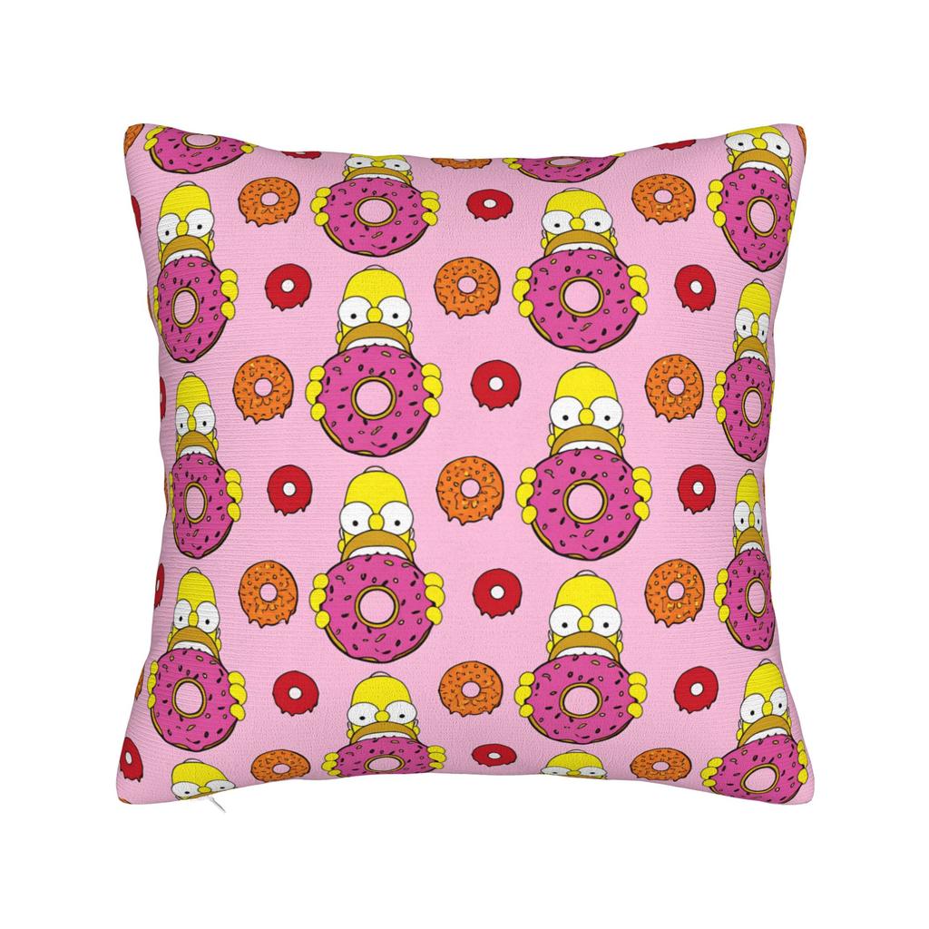 Homer SSimpsons Donut Pattern Pillow Cover Square Cushion Cover Fashion Pillow Case For Living Room Sofa