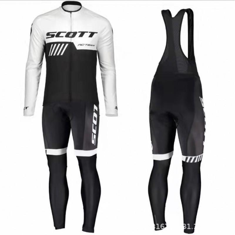 Long Sleeve Cycling Bib Set Men Women Road Mountain Bike Breathable Jersey