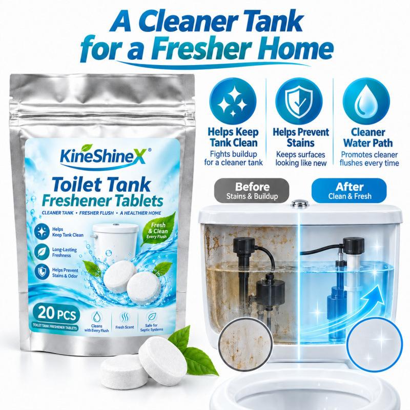 Toilet Tank Freshener Tablets 20Pcs, Fresh Scent for Toilet Tank Cleaning and Odor Prevention