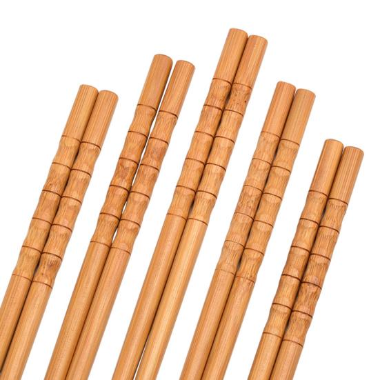 10 Pair Wooden Chopsticks Burr Free Comfortable Grip Reusable Handmade Natural Bamboo Wood Chopsticks Daily