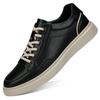 Fashion New Genuine Leather Casual Shoes For Men Basic Comfy Walking Sneakers Soft Comfy Lace-up Breathable Solid Skateboard Men's Shoes