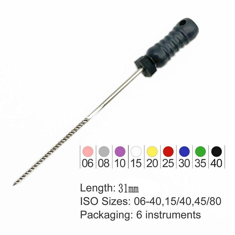 31 мм стоматологические K-файлы, эндо-файлы для корневых каналов, стоматологические ручные файлы, K-файлы из нержавеющей стали, инструменты для стоматолога