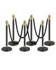 Stanchion Post, 6 Pcs Crowd Control Barrier with 4 Black Velvet Ropes