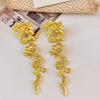 1 пара женских сережек с кисточками и цветком, длинные золотые серьги для выпускного вечера, торжественная вечеринка, преувеличенные стильные украшения для ушей знаменитой актрисы