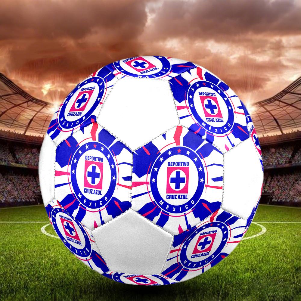 Cruz Azul Soccer Ball, colorful, suitable for all ages, machine-stitched, PVC material, competition grade, durable and high bounce