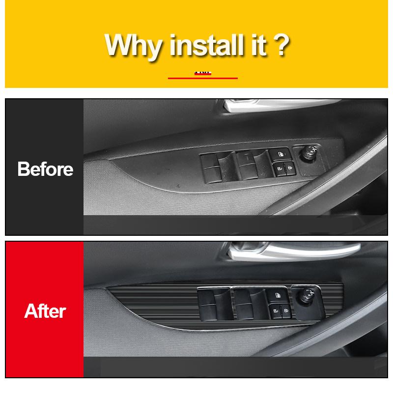 Для Toyota Corolla E210-2022 12-я панель переключателей из нержавеющей стали, регулируемая крышка, накладка, наклейки, полоски, гарнир, Стайлинг автомобиля