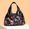 Skull Flower Printing Large Capacity Multi-compartment Handbag Shopping Going Out Lightweight Mobile Phone Bag