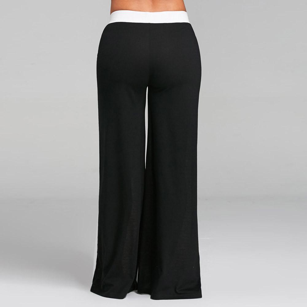 Женские лоскутные расклешенные брюки со средней талией и широкие брюки для йоги