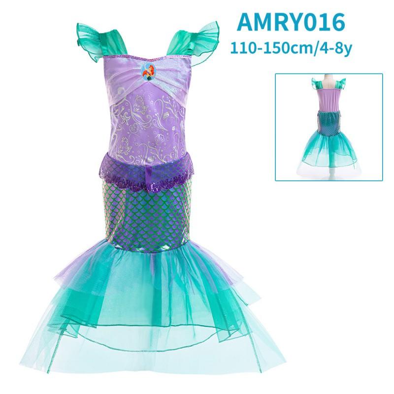 Mermaid Costume Dress Girls Princess Party Gown Cosplay Outfit Festival Performance Wear