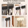 No Punching Magnetic Triple Hook Kitchen & Bath Storage Household Towels Keys Spatulas Organizing Rack